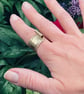 Sculptural Textured Brass Ring - Adjustable Contemporary Statement Ring - Image 2