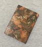 A6:  Orange Brown Snakeskin Print Leather - Leatherbound Lined Notebook - Image 4