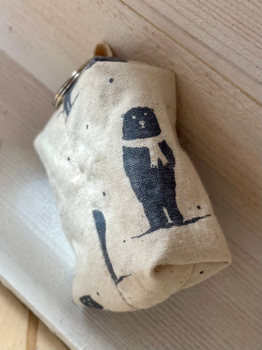 Key ring pouch with polar bear UK delivery free