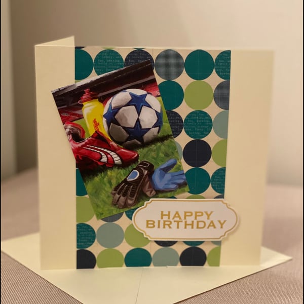 Handmade Football theme Birthday card