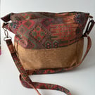 Hand made tapestry and cork Shoulder bag. 