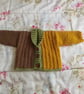Crochet Baby cardigan, woodland colours
