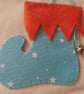 Handmade Elf Boot Hanging Pale Blue and Orange