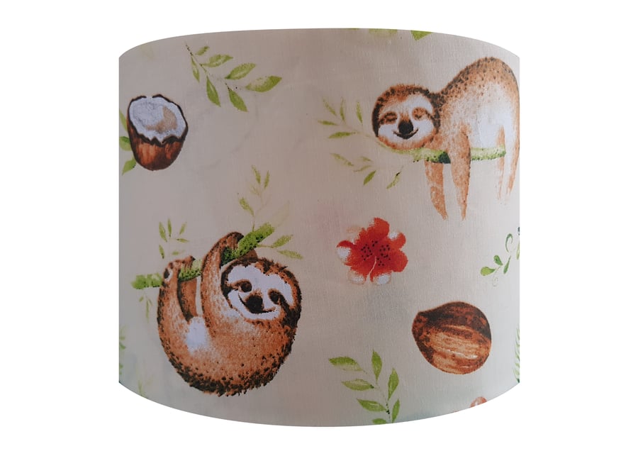 Sloth & Coconut Lampshade - Light Shade Vintage Home House