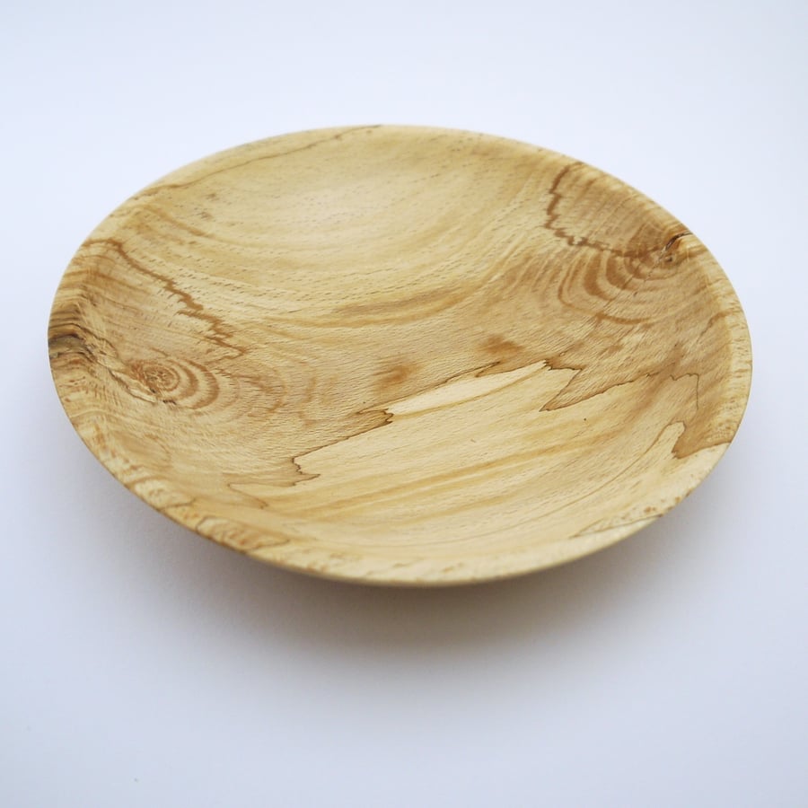 Spalted beech wooden bowl
