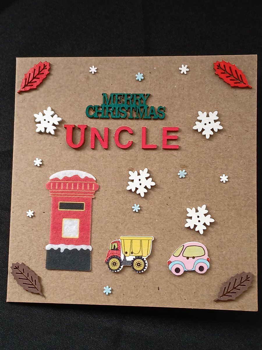 Handmade,  uncle Christmas card 