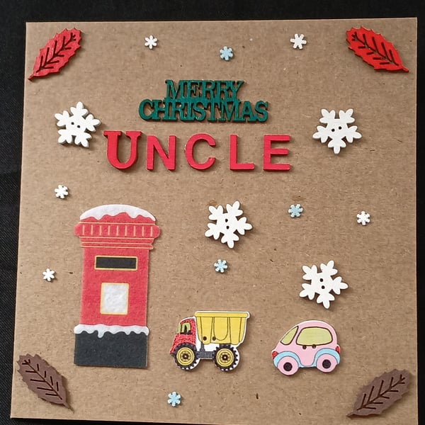 Handmade,  uncle Christmas card 