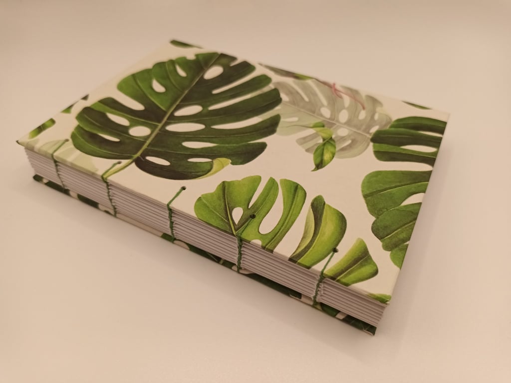 Hand bound, A6, Monstera Leaf cover, journal, notebook