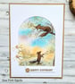 Birthday card- fox, daisy, sunset, textured - Image 2