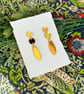 Gold Mirror Acrylic Triple Tier Drop Geometric Dangle Earrings - Image 5
