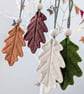 Felt Oak Leaf Hanging Decoration in Neutral Colours - Woodland Christmas Baubles - Image 3