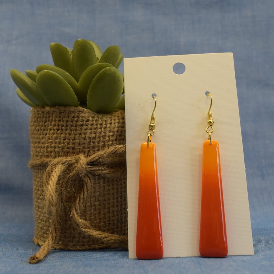 Long Gradient Rectangle Earrings