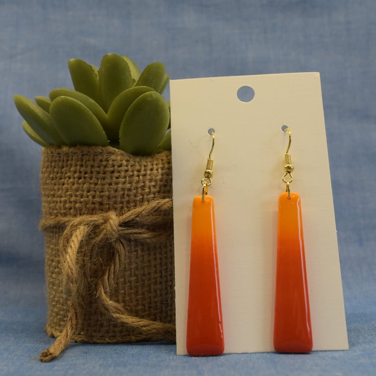 Long Gradient Rectangle Earrings