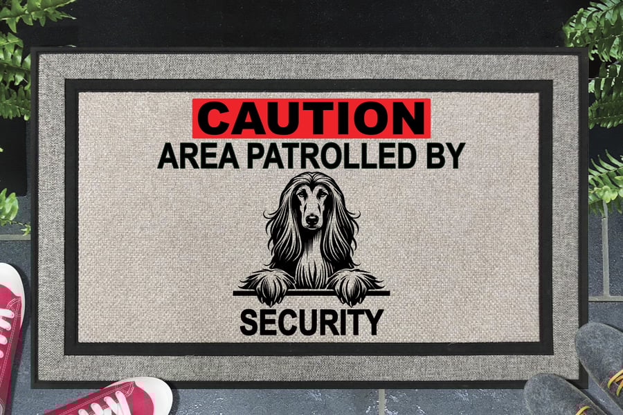 Afghan Hound Security Door Mat No.2 - All Weather Doormat - 45x70cm 