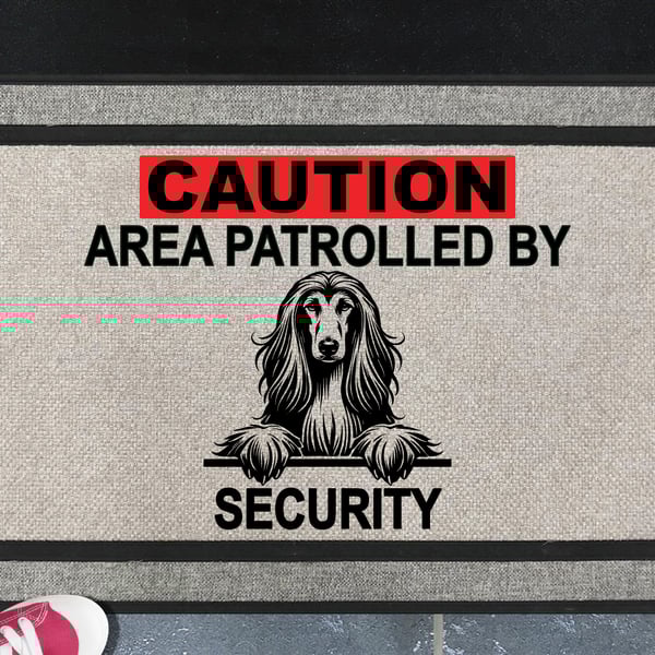 Afghan Hound Security Door Mat No.2 - All Weather Doormat - 45x70cm 