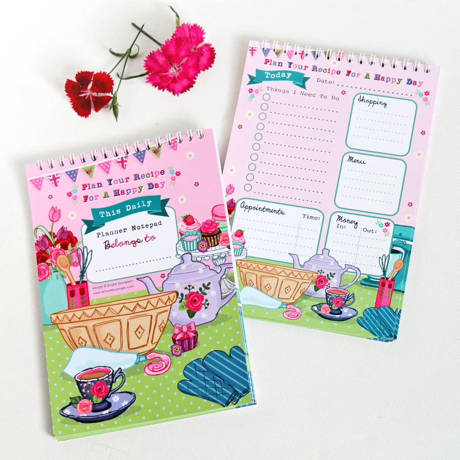 Daily Planner Notepad - Baking - Recipe for a Happy Day