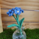 Crochet Forget-me-nots in Vase