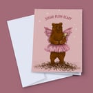 Sugar Plum Beary Christmas Card, Cute Holiday Card, Bear Christmas Card