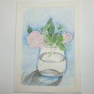 Original painting of flowers in a vase 
