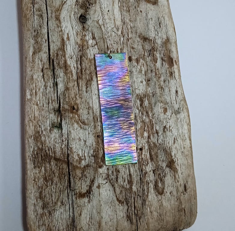  Handmade Coloured Titanium Pendant Necklace - UK Free Post