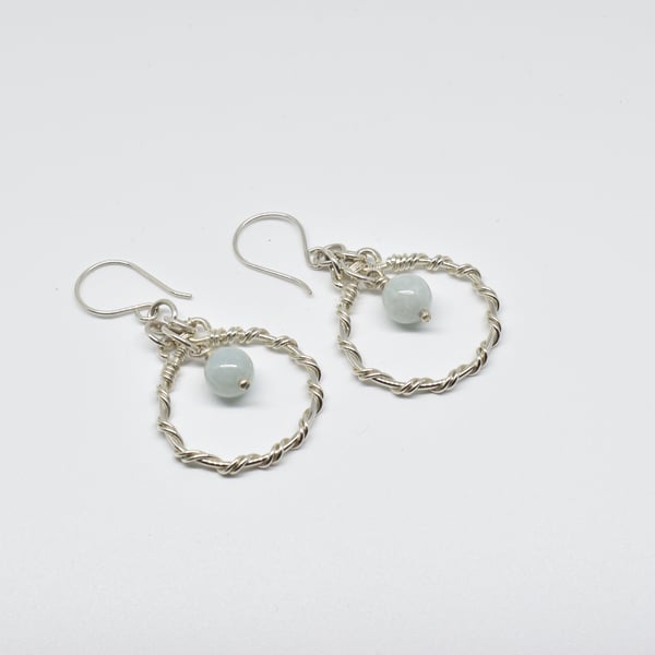 Handmade Jadeite and Sterling Silver Earrings
