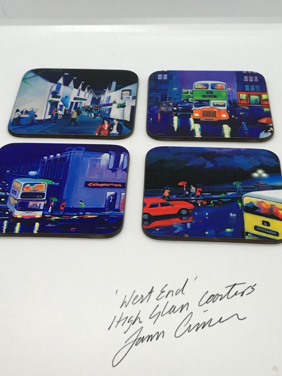  Four Glasgow ‘west end’ Coasters 