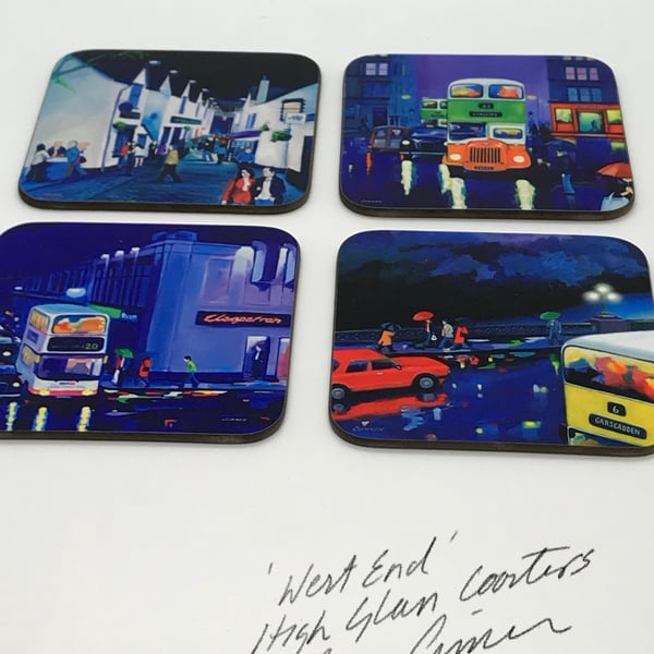  Four Glasgow ‘west end’ Coasters 