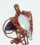 Celtic Style Copper Necklace With Rainbow Moonstone