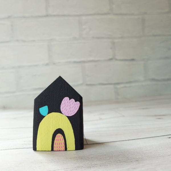 Miniature Wooden House, Allsorts House, Little House Ornament