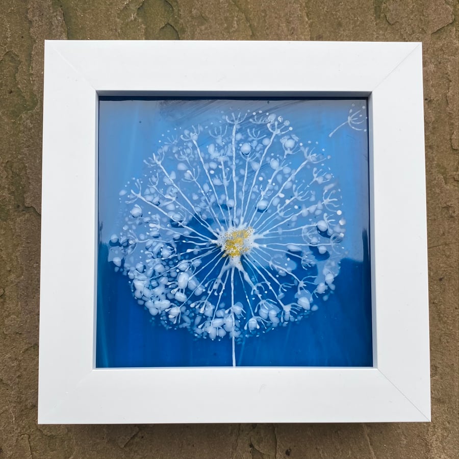 Fused glass dandelion flower wall decoration picture