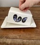 Mussel shell butter dish - coastal kitchen, bone china, seashells - Image 3