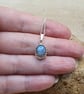 Tiny minimalist oval Labradorite pendant necklace. Reiki charged - Image 2