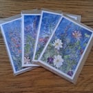 Pack of 4 Botanical Greetings Cards - Tangled Garden Series