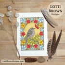 Song Thrush Fine Art Print – Hand-Drawn British Bird – A4 Giclée