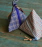 Handmade Fabric Triangular Small Zipper Pouch  - Image 1