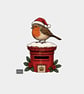 Unique Funny Christmas Sticker Xmas Decal For Adults - Robin On Postbox