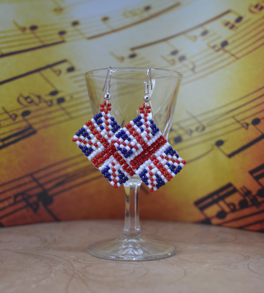 Union Jack Beadwork Earrings