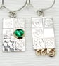 Handmade opal earrings, sterling silver, red opal, asymmetric, gemstone choice - Image 4