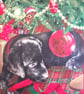 Black Labrador Puppy under Christmas tree cushion - Image 2