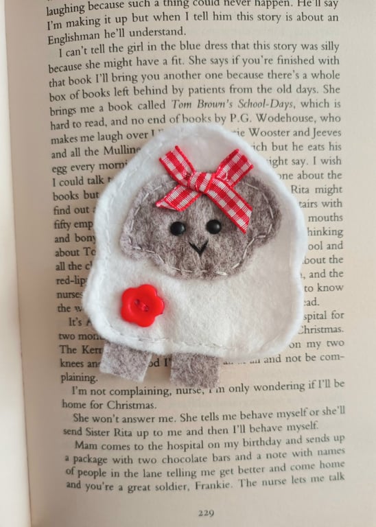 I love EWE (white) Spring lamb bookmark (red),letterbox gift