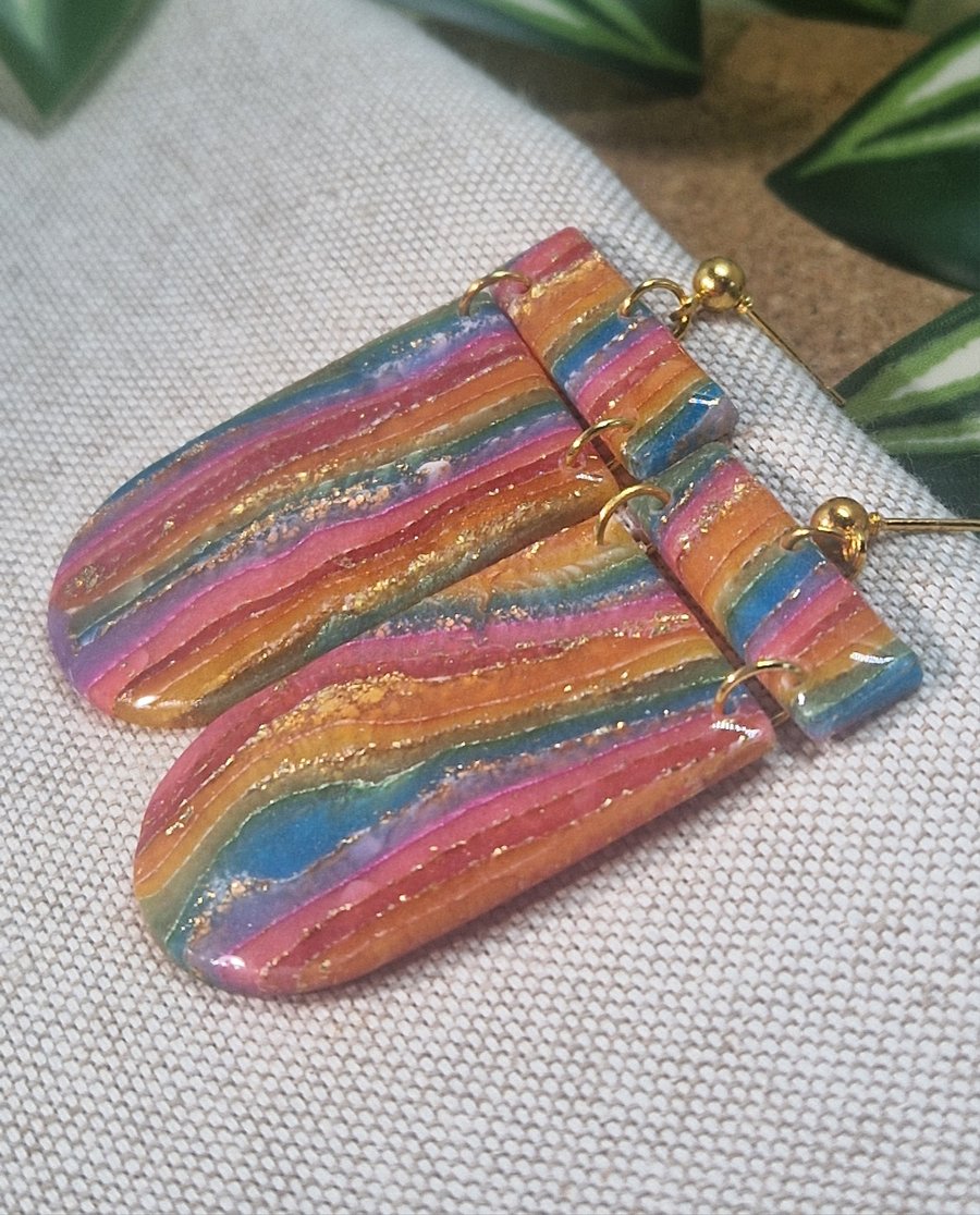 Polymer Clay Earrings: Spectrum