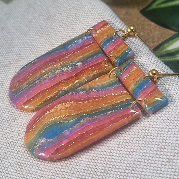 Polymer Clay Earrings: Spectrum