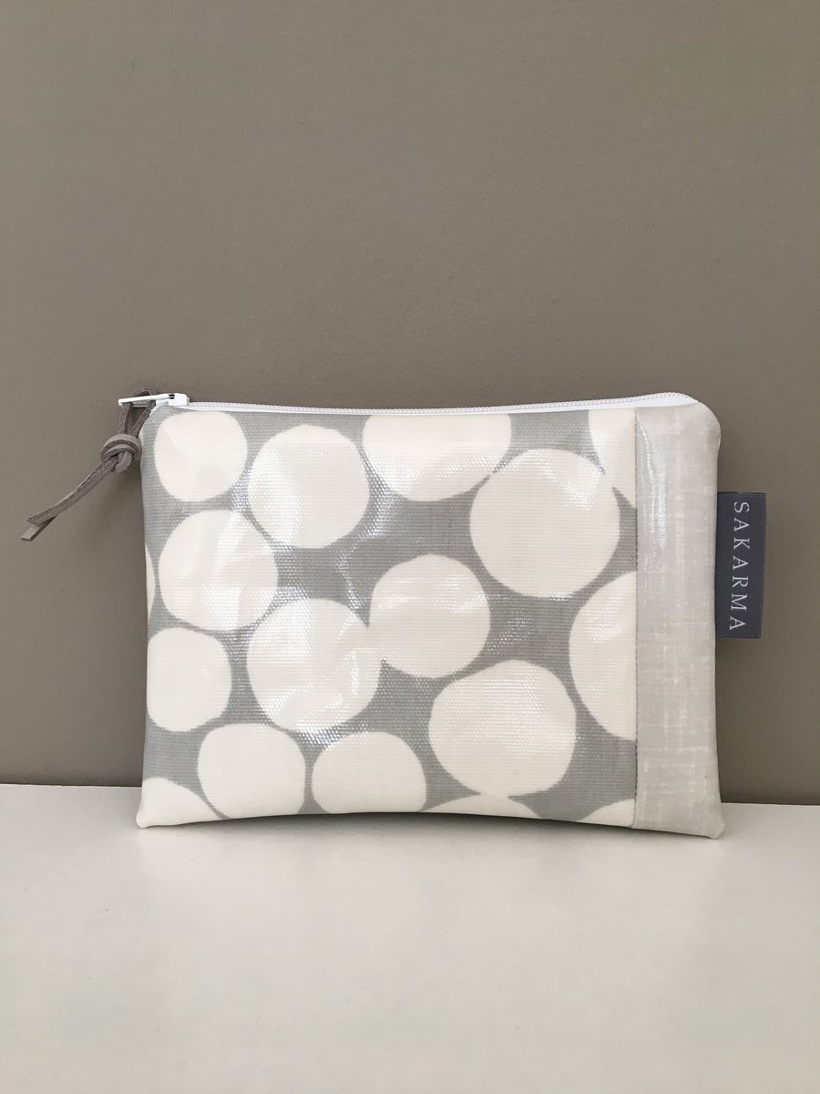 Zip Purse - Grey and White