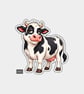 Funny Vinyl Die Cut Sticker For Adults - Cute Posing Cow