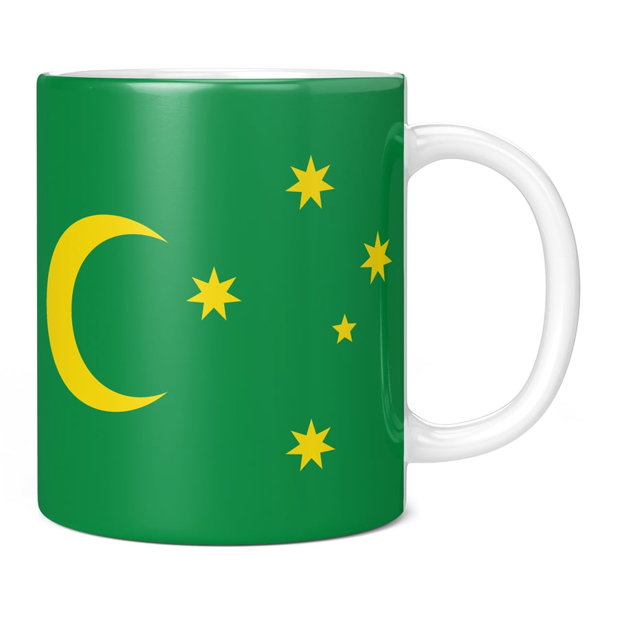 Cocos Islands Full Wrap Flag 11oz Coffee Mug Cup - Perfect Birthday Gift for Him