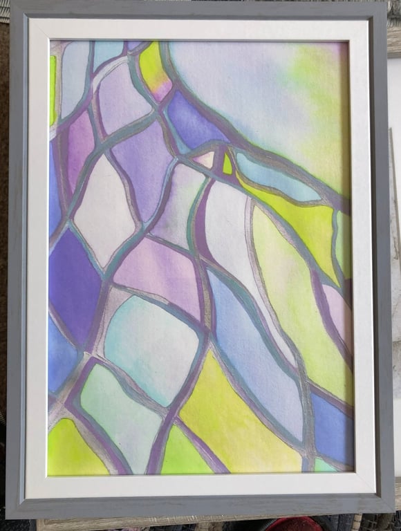 Framed print. A4 size print in frame. From my original painting titled 'Network'