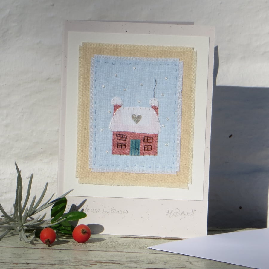 Little House in Snow sweet little hand-stitched miniature for Christmas!