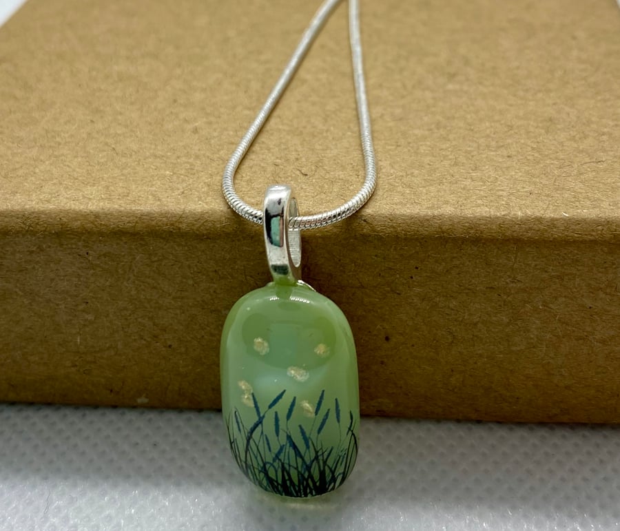 Sale item - 50% off thus fused glass pendant