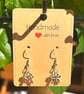 Handmade 925 Silver-Plated Hook Earrings with Silver look Bows 