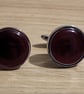 Dark red hand turned resin insert cufflinks - Image 2